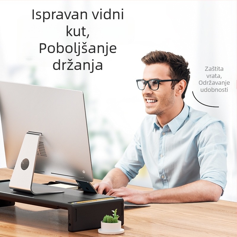 Oimaster monitor, povišeni USB produžetak, sklopivi stolni nosač za pohranu računala i računala