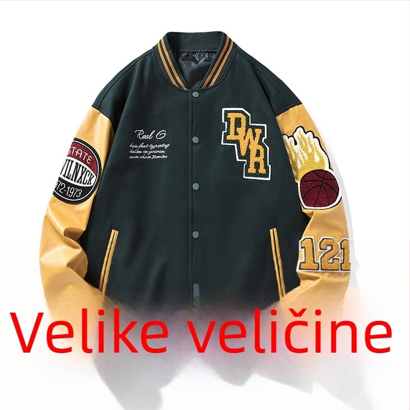 Europska i američka bejzbol jakna za muškarce većih veličina, trendi brend za proljeće i jesen, široka i svestrana odjeća, uska ležerna jakna