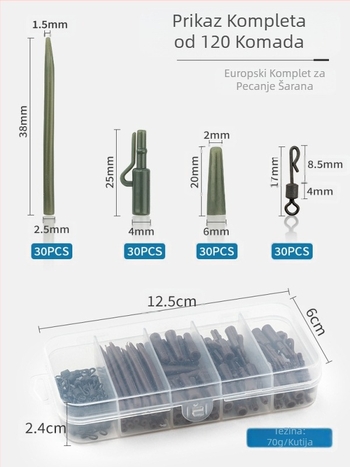 120 komada europske grupe za ribolov šarana, metoda ribolova obrnutim dnom, ribolov divovskog divovskog ribolova, plutajuća kugla, morski štap, pribor za morski ribolov, kutija