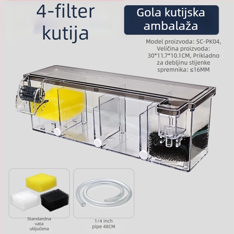 Ciklus pročišćavanja vode u filteru za akvarij, tri u jednom, potopna pumpa, kutija za filter na vrhu akvarija za kornjače, proizvodnja kisika, integrirana kutija za kapanje