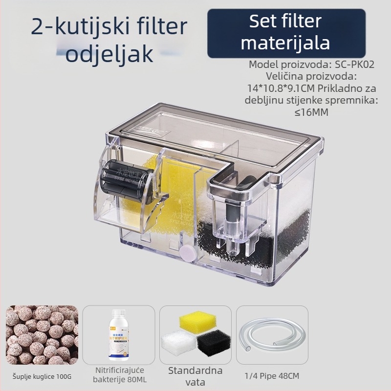 Ciklus pročišćavanja vode u filteru za akvarij, tri u jednom, potopna pumpa, kutija za filter na vrhu akvarija za kornjače, proizvodnja kisika, integrirana kutija za kapanje