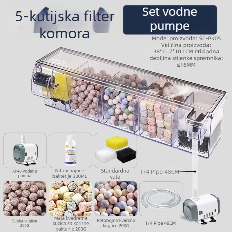 Ciklus pročišćavanja vode u filteru za akvarij, tri u jednom, potopna pumpa, kutija za filter na vrhu akvarija za kornjače, proizvodnja kisika, integrirana kutija za kapanje