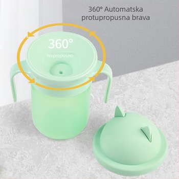 Dječja šalica za piće od 360°, dječja šalica za piće, šalica za piće protiv gušenja s ručkom