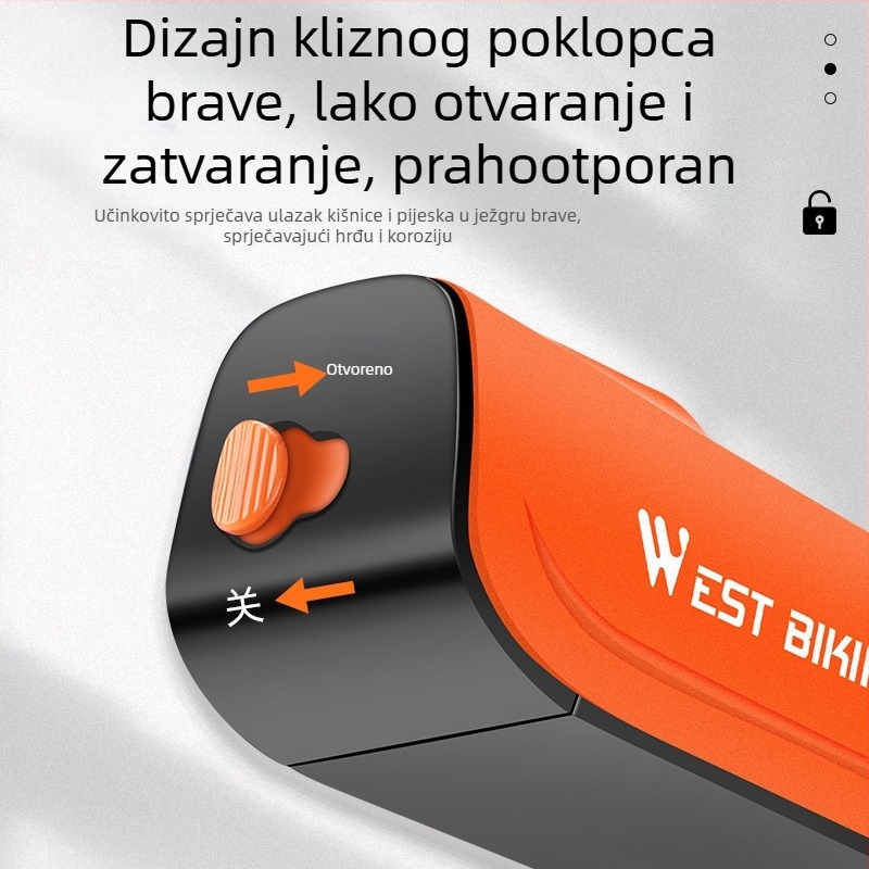 WEST BIKING brava za bicikl, protuprovalna brava za ključeve, brava za brdski bicikl, brava za električni automobil, brava za lanac na bateriju