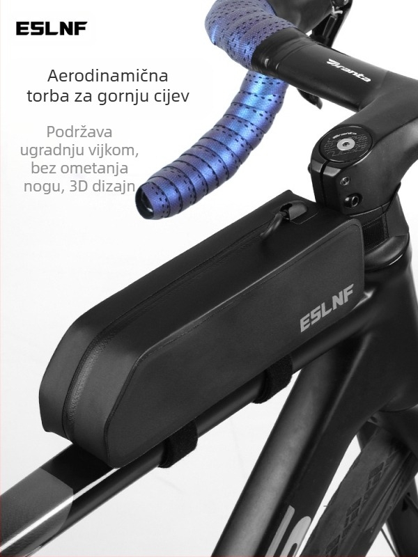 Eslnf torba za gornju cijev bicikla, planinski bicikl, veliki kapacitet, tvrda školjka, vodootporna torba za prednju gredu, biciklistička oprema