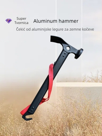 Popularni vanjski čekić od aluminijske legure, višenamjenski prijenosni šatorski nadstrešnica, čekić za čavle za zemlju, čekić za čavle za zemlju, aluminijska ručka, veleprodaja