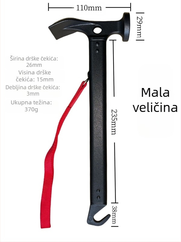 Popularni vanjski čekić od aluminijske legure, višenamjenski prijenosni šatorski nadstrešnica, čekić za čavle za zemlju, čekić za čavle za zemlju, aluminijska ručka, veleprodaja