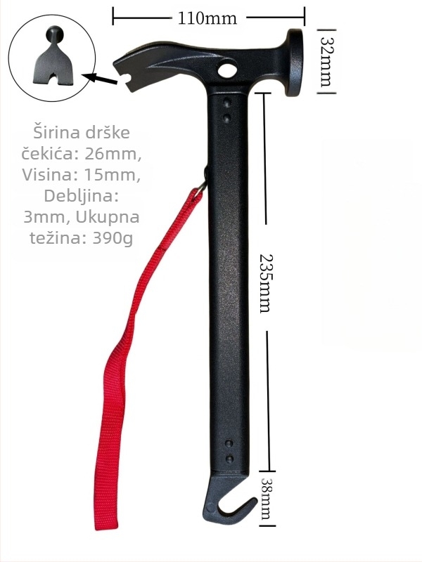 Popularni vanjski čekić od aluminijske legure, višenamjenski prijenosni šatorski nadstrešnica, čekić za čavle za zemlju, čekić za čavle za zemlju, aluminijska ručka, veleprodaja