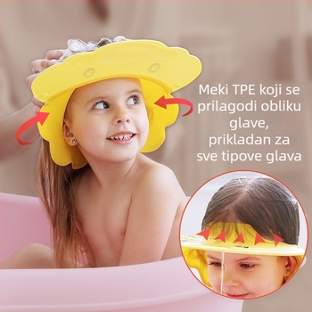 Silikonska dječja kapa za tuširanje Artifact za bebe, zaštita za uši, podesiva dječja kapa za tuširanje, vodootporna kapa za šamponiranje