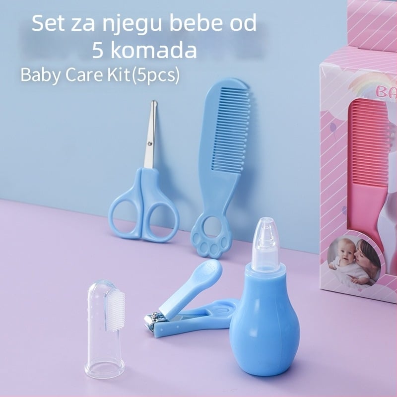 Proizvodi za njegu beba prikladni za djecu od 0 do 3 godine, češalj, škare, praktični set za njegu od 5 dijelova