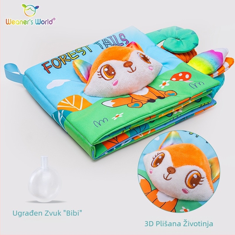 Nova stereo platnena knjiga, tiha knjiga za rano obrazovanje dojenčadi na dodir, proizvođač taktilnih kognitivnih igračaka sa zvonjavom na zalihi