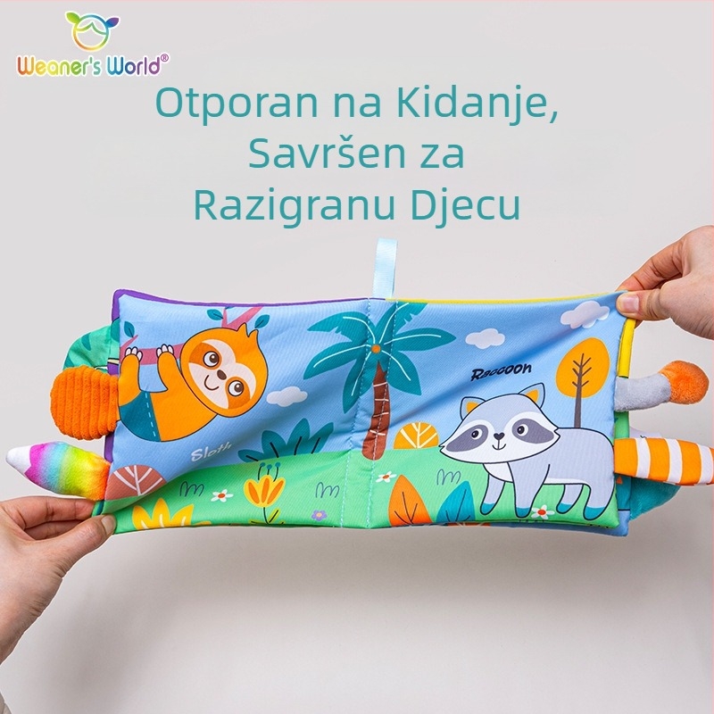 Nova stereo platnena knjiga, tiha knjiga za rano obrazovanje dojenčadi na dodir, proizvođač taktilnih kognitivnih igračaka sa zvonjavom na zalihi