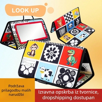 Prekogranične edukativne igračke za dojenčad, sklopivo ha ha ogledalo za auto, stražnje sjedalo, krevet, zvečka, kolica, privjesak