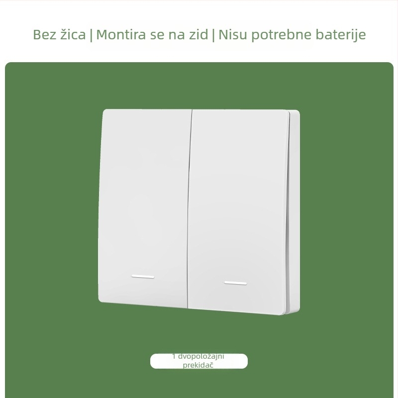 Samogenerirajući bežični prekidač za kućanstvo s jednom na dvostruku kontrolu, s više kontrola, bez ožičenja, bez paste, bez baterija, jednostavno pritiskanje