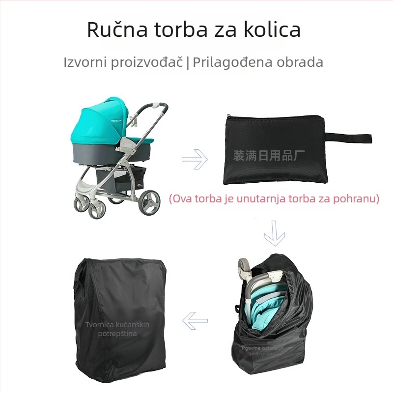 Tvornica veleprodaja torba za pohranu kolica za kolica zaštitna navlaka za kolica putna provjera protiv prljave vrećice za prašinu prijenosna