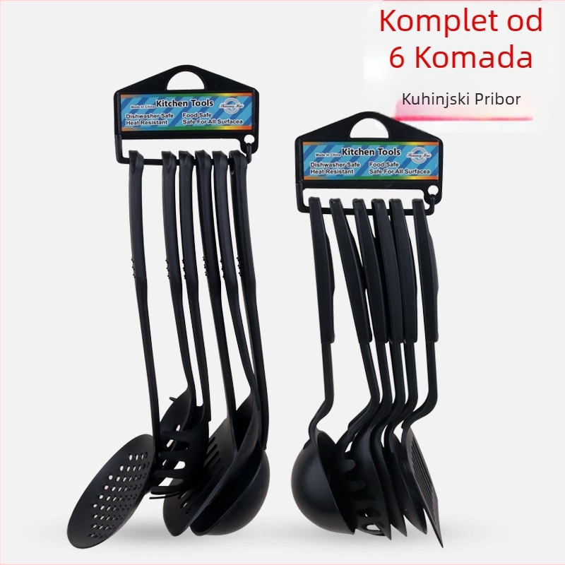 Alat za kuhanje s lopaticama, jednodijelni plastični najlonski kuhinjski pribor, set od šest neljepljivih lopatica