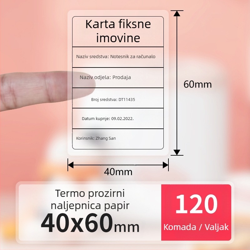 Detongningyou prozirna naljepnica za kozmetiku, certifikat, naljepnica s imenom, dnevni boravak, kuhinja, samoljepljiva prozirna naljepnica