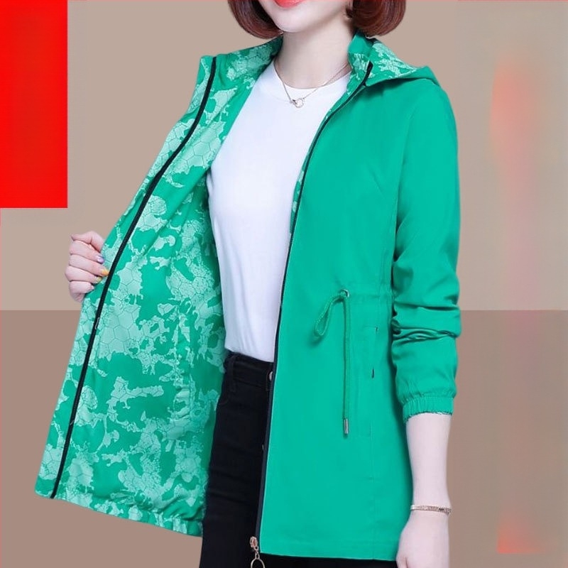 Ženski dugi kaput s dvostrukim rukavima za proljeće i jesen 2025., novi jugoistočnoazijski kaput za veće veličine, na zalihi veleprodaja