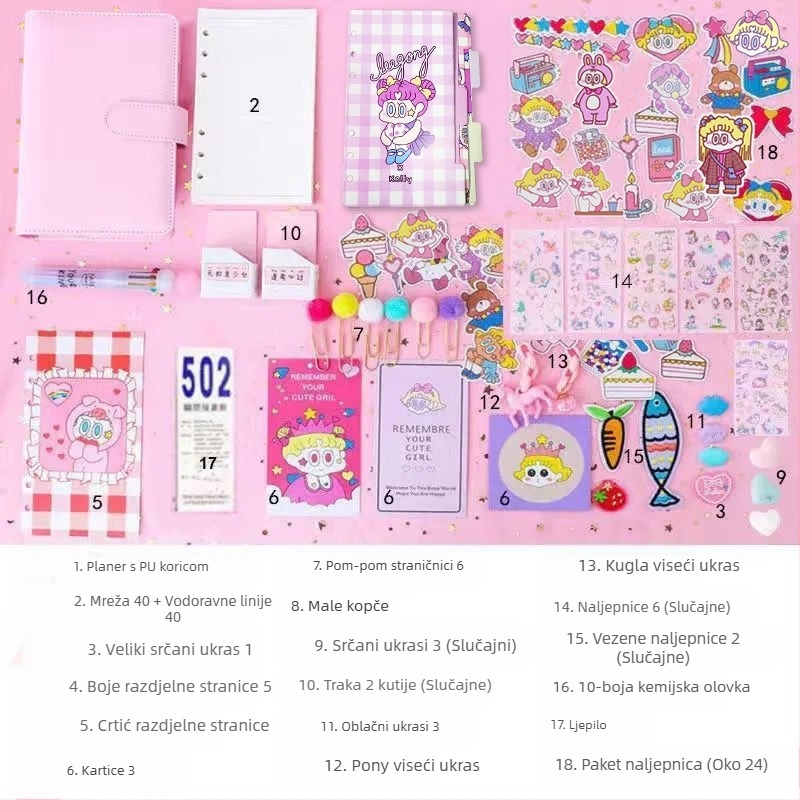 Set vilinskih knjiga za djevojčice, slatko i super slatko, makroni, japanski stil, o knjizi u stilu Ins, popularna knjiga