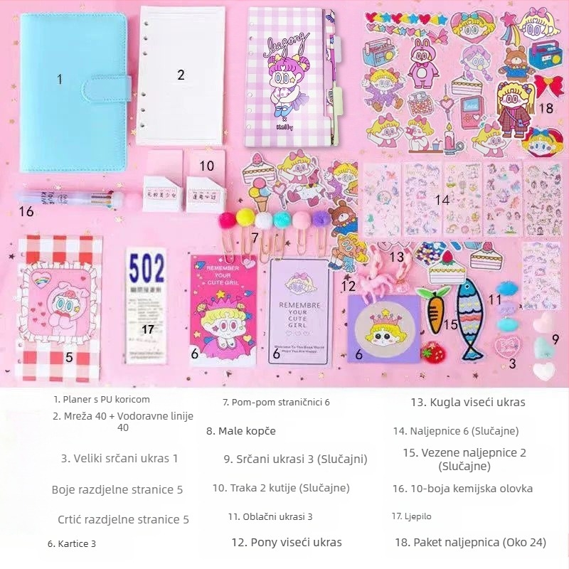 Set vilinskih knjiga za djevojčice, slatko i super slatko, makroni, japanski stil, o knjizi u stilu Ins, popularna knjiga