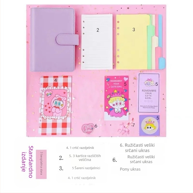 Set vilinskih knjiga za djevojčice, slatko i super slatko, makroni, japanski stil, o knjizi u stilu Ins, popularna knjiga