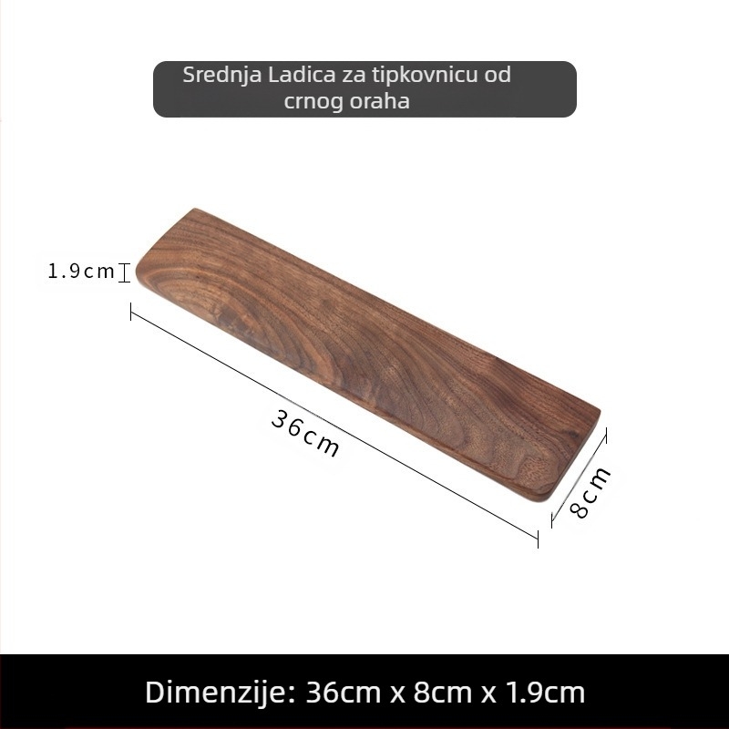 Naslon za ruke tipkovnice, crno orahovo drvo, masivno drvo, mehanička tipkovnica, naslon za dlanove, drveni naslon za zglob, naslon za miš, podloga za zglob, visoka