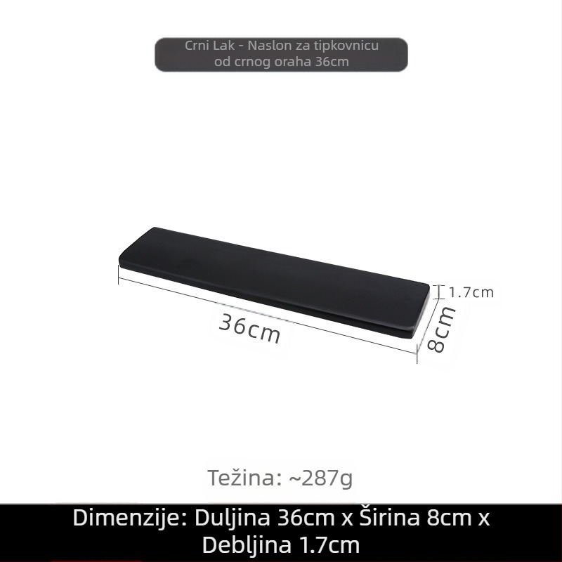 Naslon za ruke tipkovnice, crno orahovo drvo, masivno drvo, mehanička tipkovnica, naslon za dlanove, drveni naslon za zglob, naslon za miš, podloga za zglob, visoka