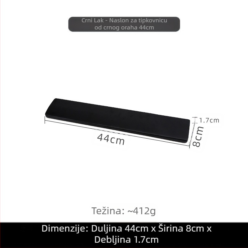 Naslon za ruke tipkovnice, crno orahovo drvo, masivno drvo, mehanička tipkovnica, naslon za dlanove, drveni naslon za zglob, naslon za miš, podloga za zglob, visoka