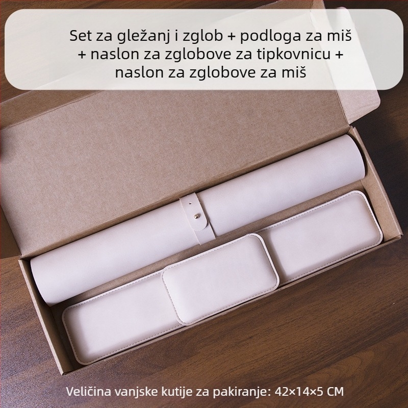 Podloga za miša s uzorkom Crazy Horse, potpora za zglob miša, oslon za ruku s tipkovnicom, set od tri dijela, kožni oslonac za zglob, oslonac za ruku od memorijske pjene, jastučić za potporu zgloba