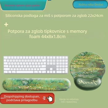 Podloga za miš Monet ulje na platnu Sleeping Lotus jastučić za zglob potpora za ruke jastučić za tipkovnicu jastučić za miš muški i ženski jastučić za zglob uredski