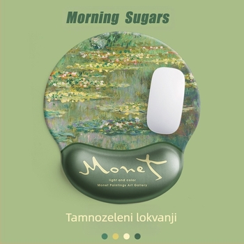 Podloga za miš Monet ulje na platnu Sleeping Lotus jastučić za zglob potpora za ruke jastučić za tipkovnicu jastučić za miš muški i ženski jastučić za zglob uredski