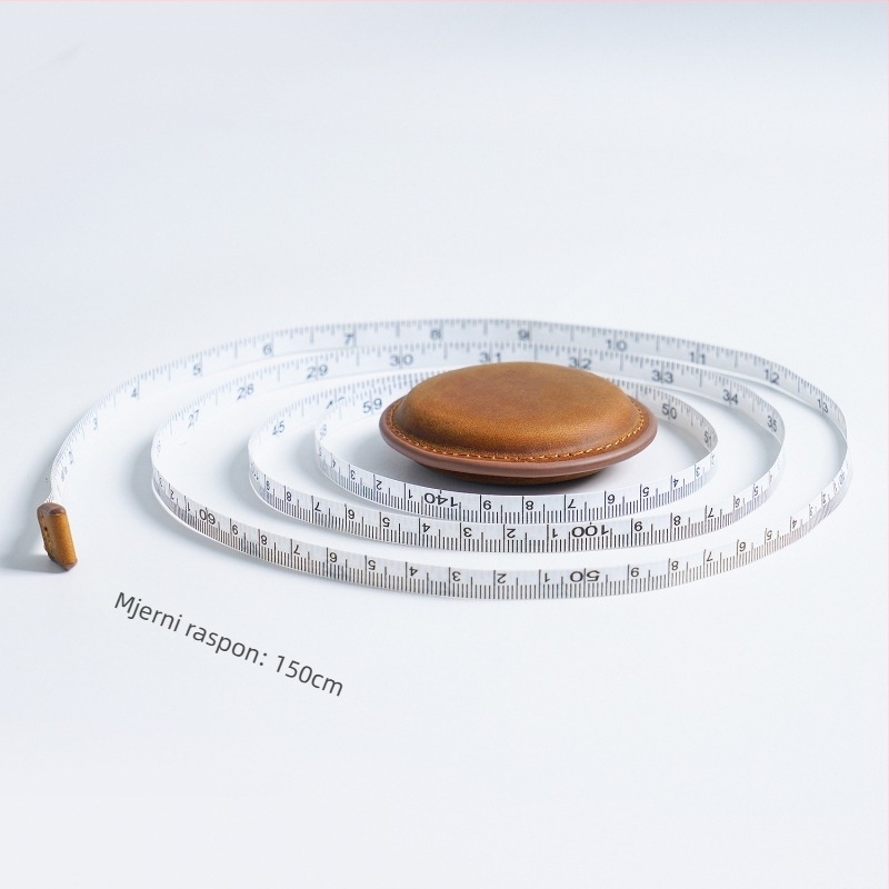 Prekogranična Crazy Horse kožna ručno rađena mini traka, gornji sloj kravlje kože, ravnalo za izvlačenje, vintage mjerno ravnalo za odjeću, kožna privjesna traka