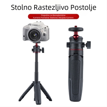 Stolni produžetak za stativ, prijenosni mini mobilni telefon, kamera bez ogledala, prijenos uživo, nosač za vlog s tri stupnja, teleskopski selfie štap
