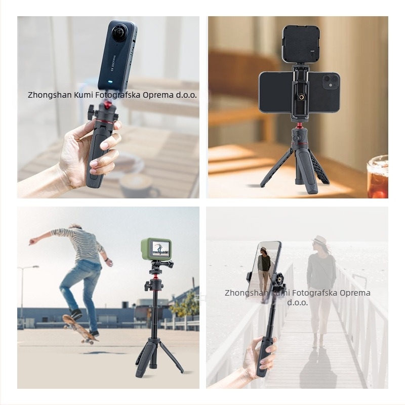 Stolni produžetak za stativ, prijenosni mini mobilni telefon, kamera bez ogledala, prijenos uživo, nosač za vlog s tri stupnja, teleskopski selfie štap