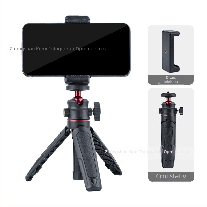 Stolni produžetak za stativ, prijenosni mini mobilni telefon, kamera bez ogledala, prijenos uživo, nosač za vlog s tri stupnja, teleskopski selfie štap