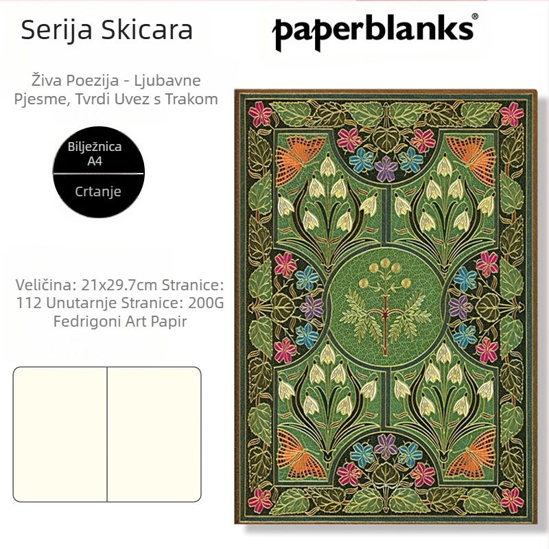 Šarena poetska bilježnica Mimosa ljubavna poezija bilježnica kreativni mali svježi priručnik studentski izvrstan poklon