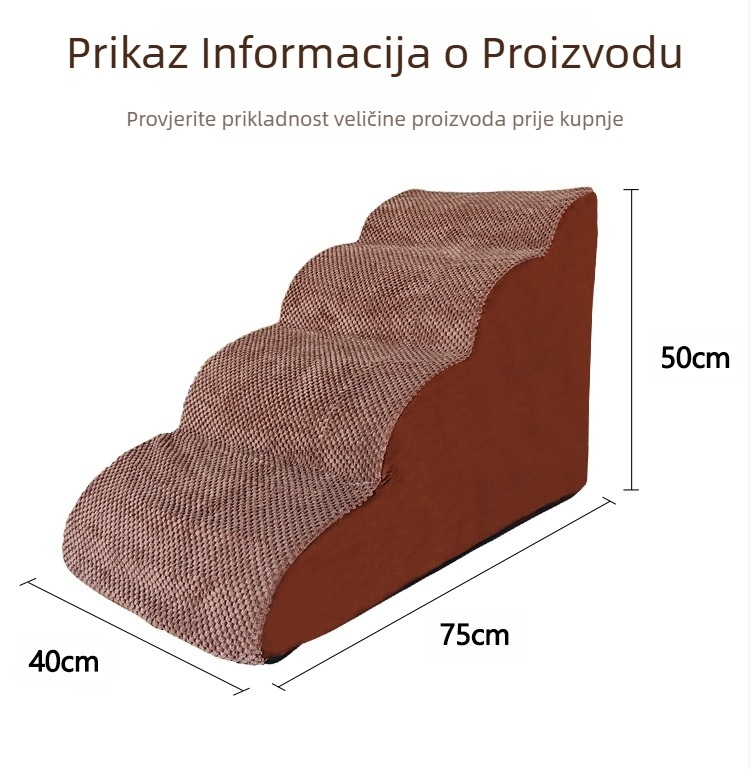 Stepenice za kućne ljubimce, ljestve za penjanje za kućne ljubimce, spužvaste stepenice, mali plišani kauč na razvlačenje, nagib stepenica za kućne ljubimce