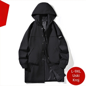L-9XL Plus Size Velika duga vjetrovka Muška jesensko-zimska moderna univerzalna jakna širokih dimenzija s pamučnom podstavom za muškarce