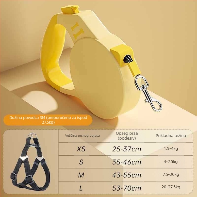 Lančana uzica za male pse Chai, uzica za pse, uvlačiva automatska uzica za šetanje pasa Corgi, štene