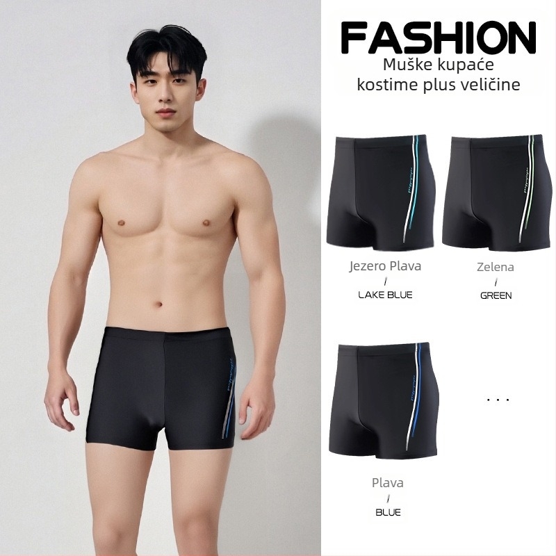 Neugodna muška oprema za plivanje, anti-flat kut, velika veličina, mladenačke modne kupaće gaće, brzosušeće, profesionalne, novi stil