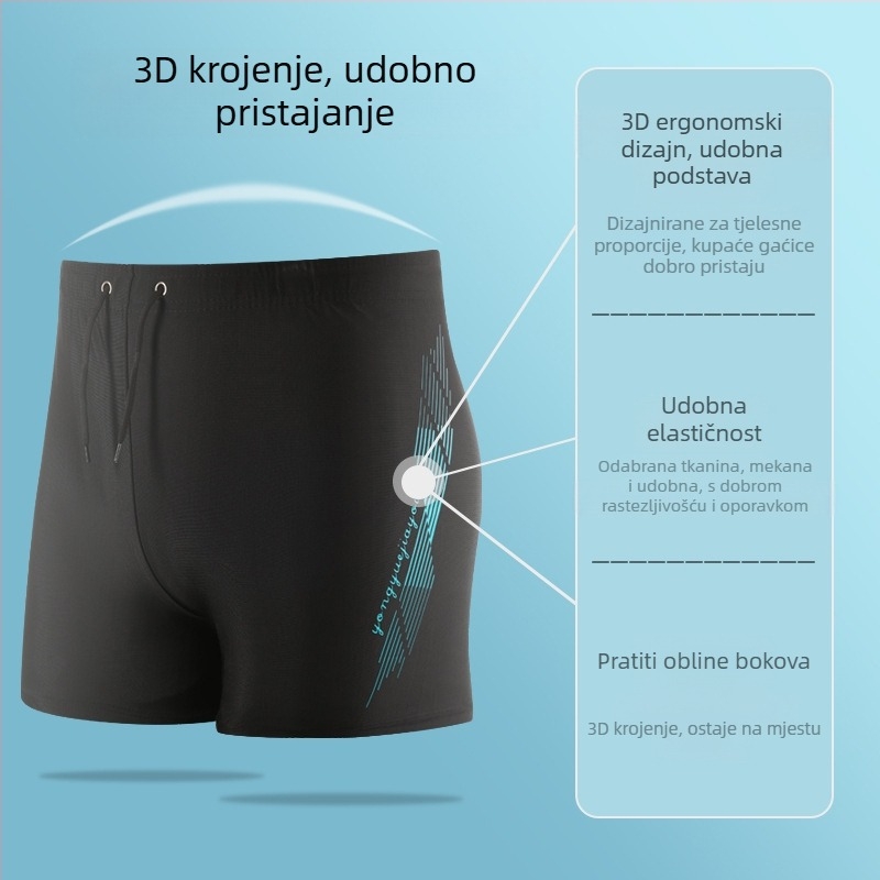 Kupaće gaće za muškarce, nove modne kupaće gaće protiv neugodnosti za odrasle, veće veličine, široke profesionalne muške kupaće gaće za plažu s termalnim izvorima