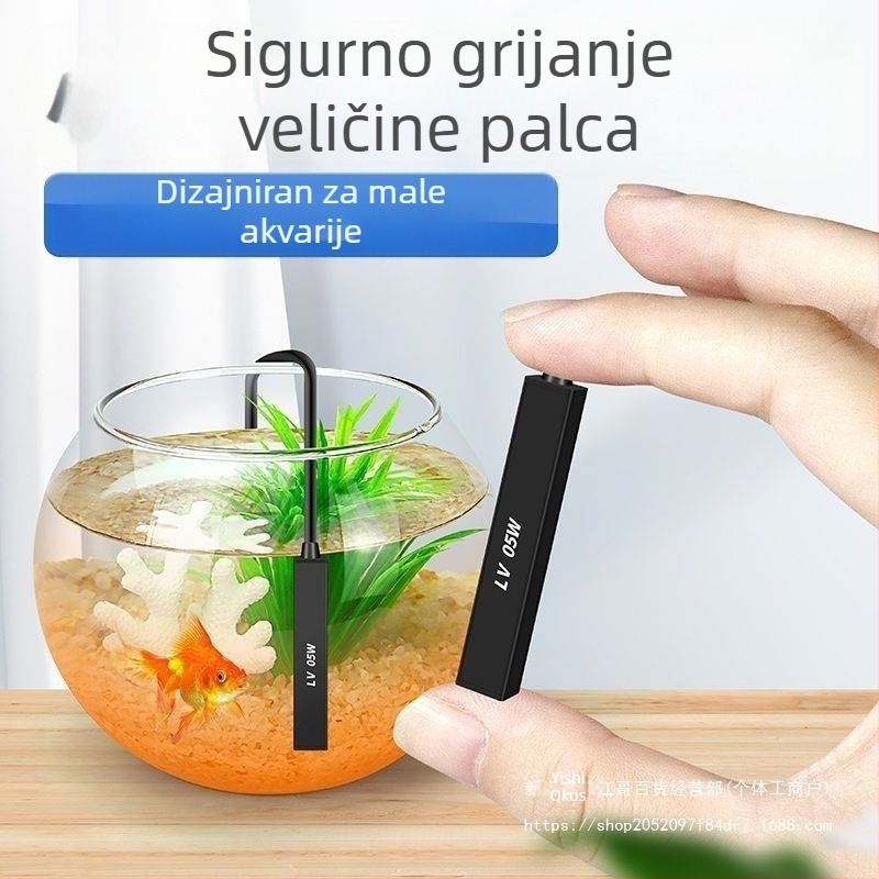 Šipka za grijanje akvarija mala mini inteligentna kontrola temperature uredski stolni stakleni okrugli cilindar automatska kontrola temperature grijača šipke