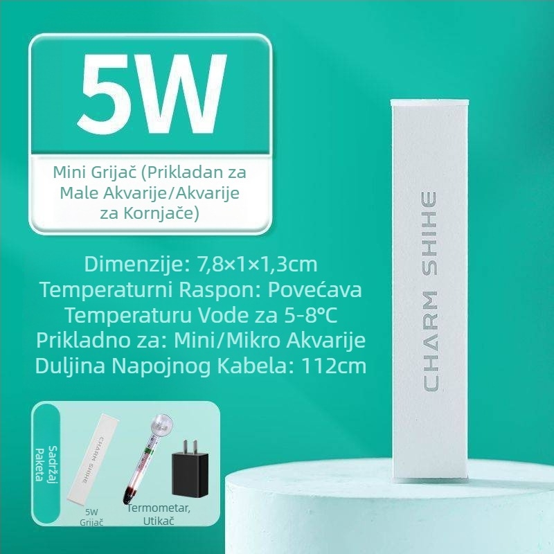 Šipka za grijanje akvarija mala mini inteligentna kontrola temperature uredski stolni stakleni okrugli cilindar automatska kontrola temperature grijača šipke