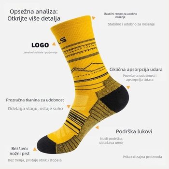 WRELS Merino vunene čarape Muške i ženske visoke planinarske čarape za trčanje Debele frotir dezodorans prozračne sportske čarape