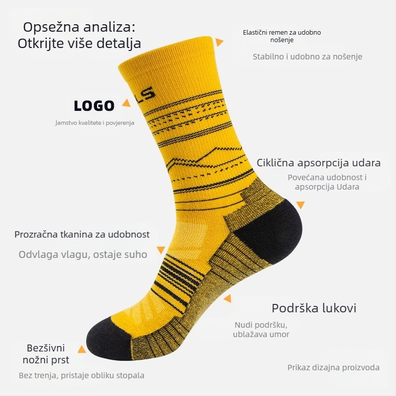 WRELS Merino vunene čarape Muške i ženske visoke planinarske čarape za trčanje Debele frotir dezodorans prozračne sportske čarape