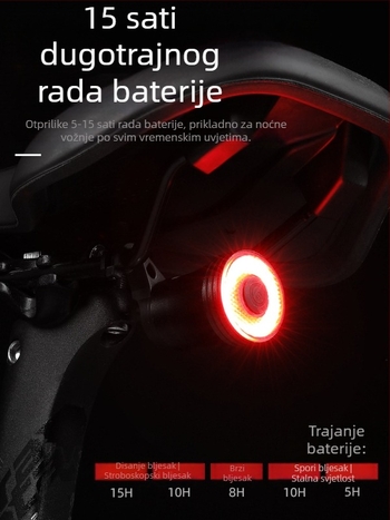 Eslnf biciklističko stražnje svjetlo punjivo visoko izdržljivo noćno biciklističko svjetlo cestovno biciklističko svjetlo za brdski bicikl oprema za biciklizam