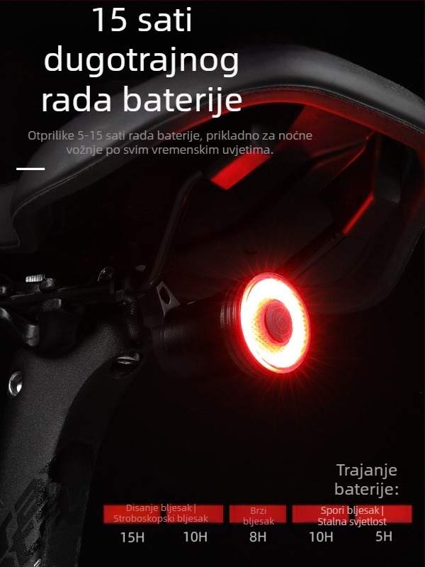 Eslnf biciklističko stražnje svjetlo punjivo visoko izdržljivo noćno biciklističko svjetlo cestovno biciklističko svjetlo za brdski bicikl oprema za biciklizam