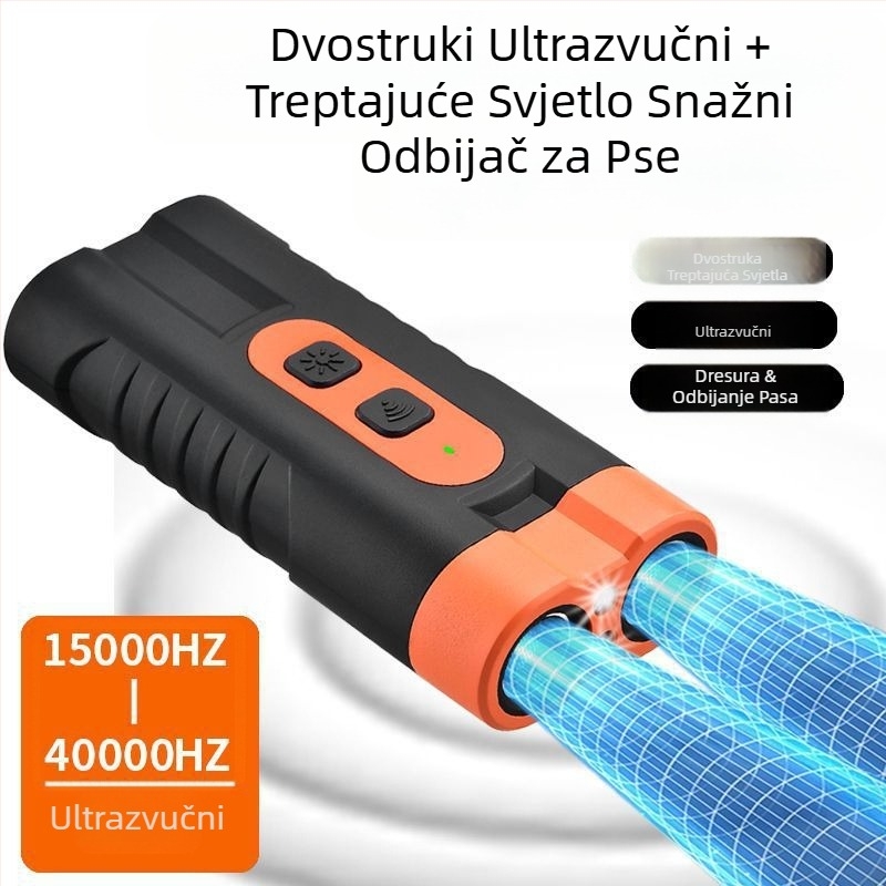 Mini ultrazvučni repelent za pse, uređaj za odbijanje lajanja velike snage za obuku na velike udaljenosti, uređaj za odbijanje i plašenje pasa, vanjski uređaj za samoobranu i protiv lajanja