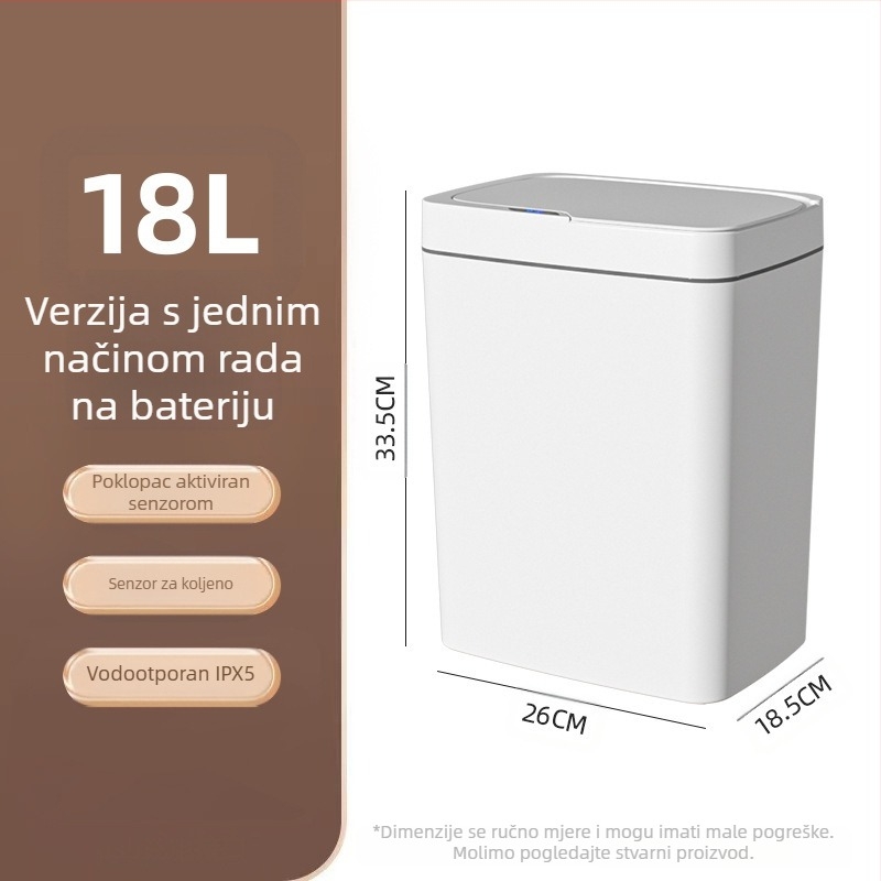 Pametna kanta za smeće bez dodira s otvorenim poklopcem, automatsko pakiranje, pametna kanta za smeće u kupaonici, kanta za odlaganje smeća