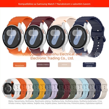 Big Money Tree je prikladan za Samsung Watch 7 valoviti uzorak šivanja remena Watch 7/6/5/4 sportski srebrni kopčani remen Fe